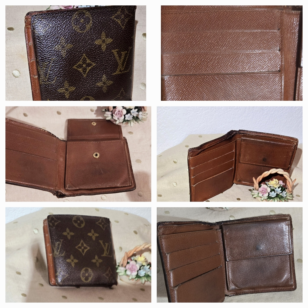 Louis Vuitton Vintage Men's Bi Fold Monogram Macro Leather Wallet
